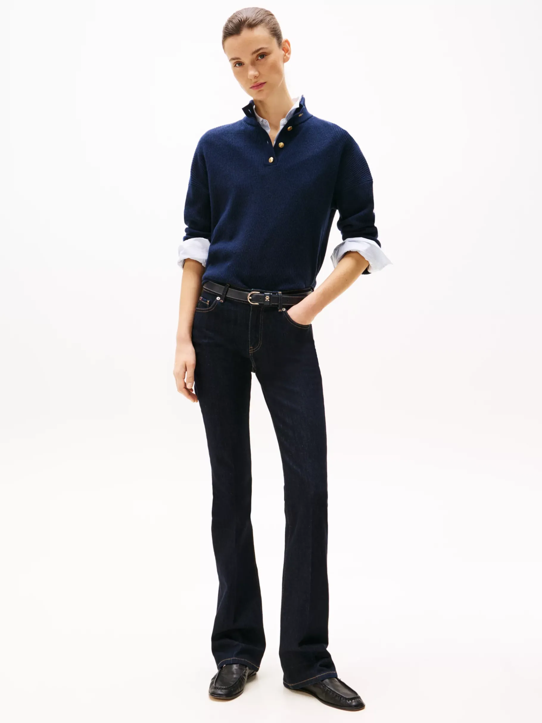 Tommy Hilfiger Polo-Pullover mit Wolle DARK NIGHT NAVY Store