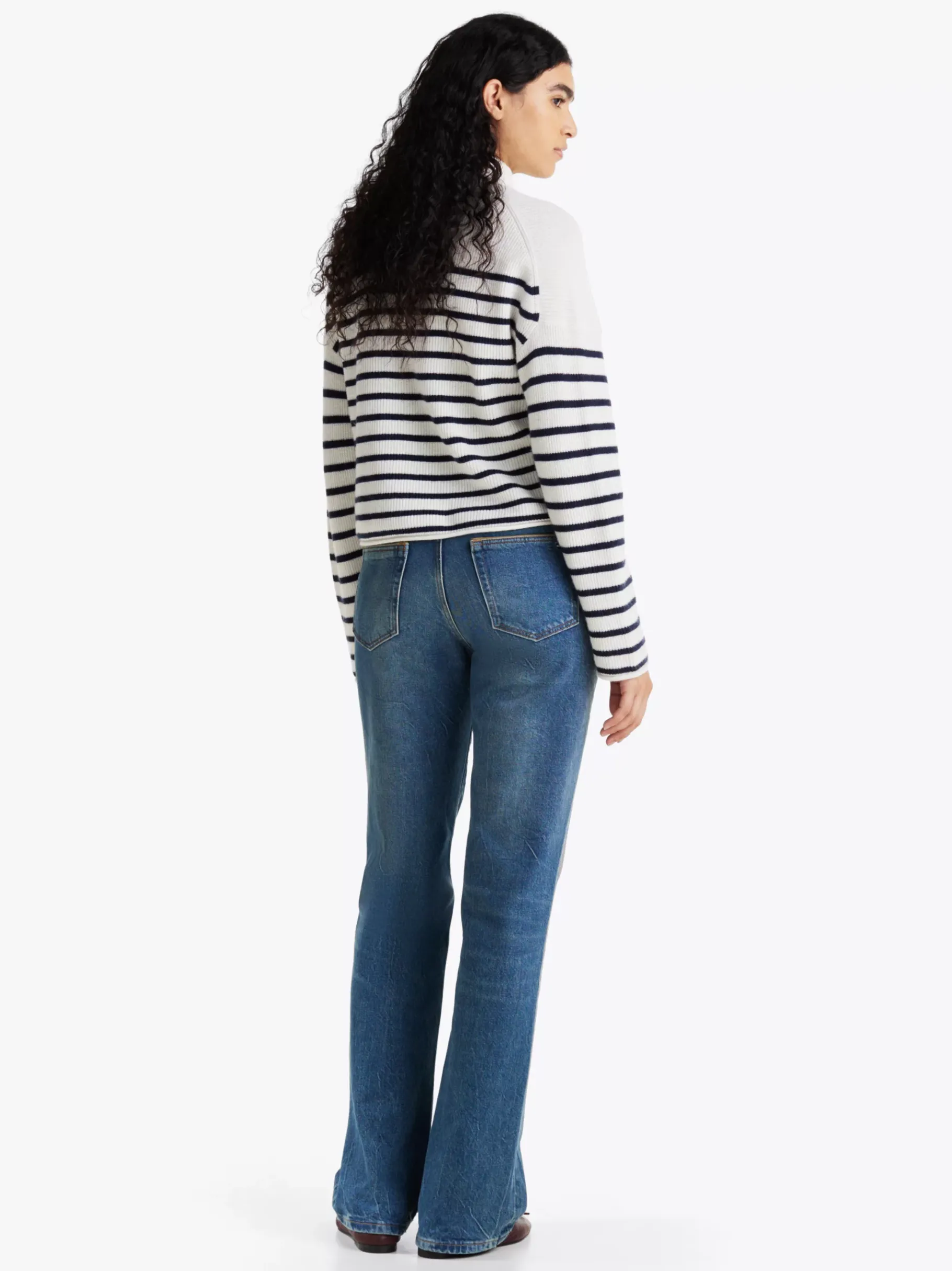 Tommy Hilfiger Polo-Pullover mit Wolle IVORY PETAL/DARK NIGHT NAVY STP Clearance