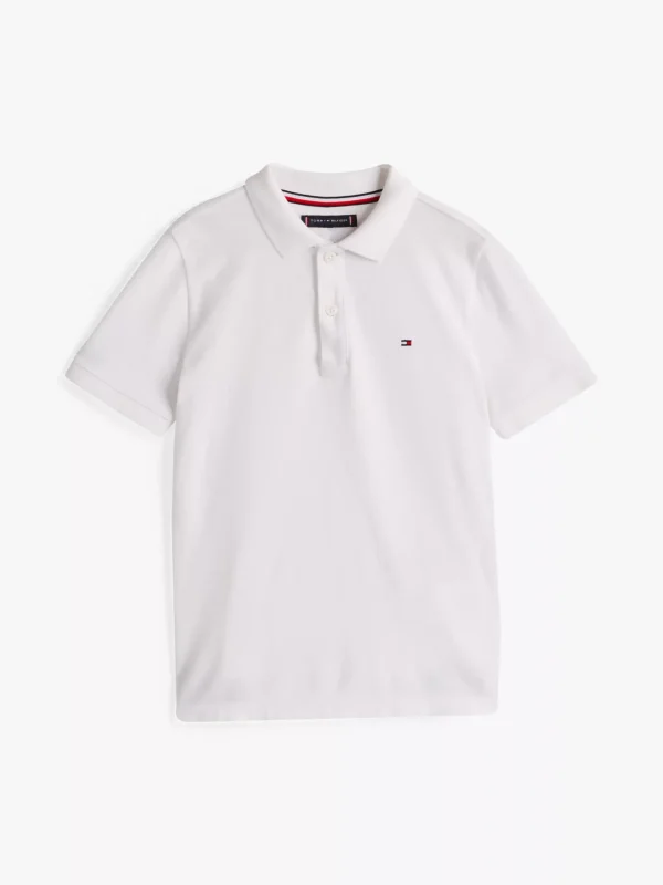 Tommy Hilfiger Polo-Shirt mit Kontrast-Besatz BRIGHT WHITE Discount