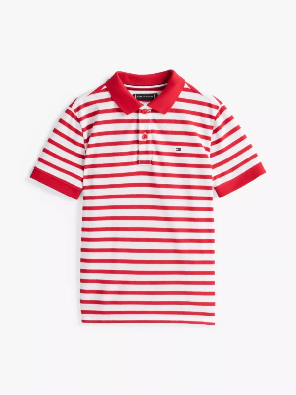 Tommy Hilfiger Polo-Shirt mit Kontrast-Besatz PRIMARY RED WHITE BRETON STRIPE Flash Sale