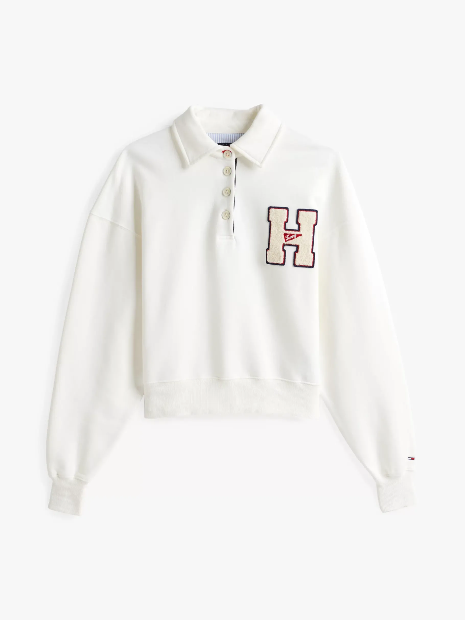 Tommy Hilfiger Polo-Sweatshirt mit Logo-Applikation ANTIQUE WHITE Shop