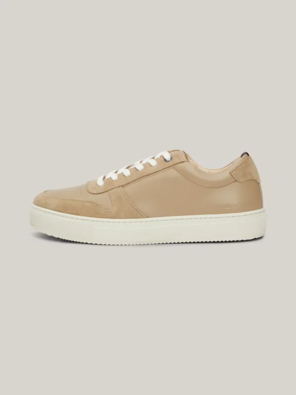 Tommy Hilfiger Premium Leather Sneaker mit Logo BEIGE Outlet