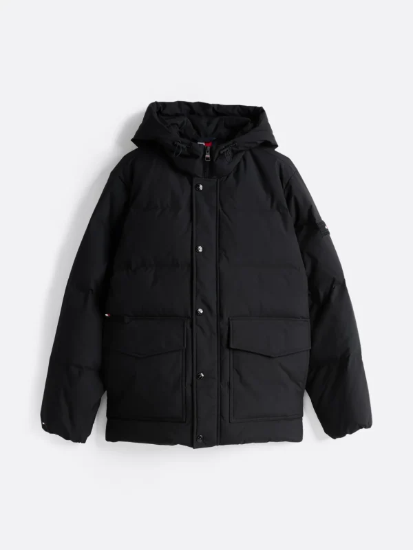 Tommy Hilfiger Puffer-Daunenjacke mit Kapuze BLACK Discount