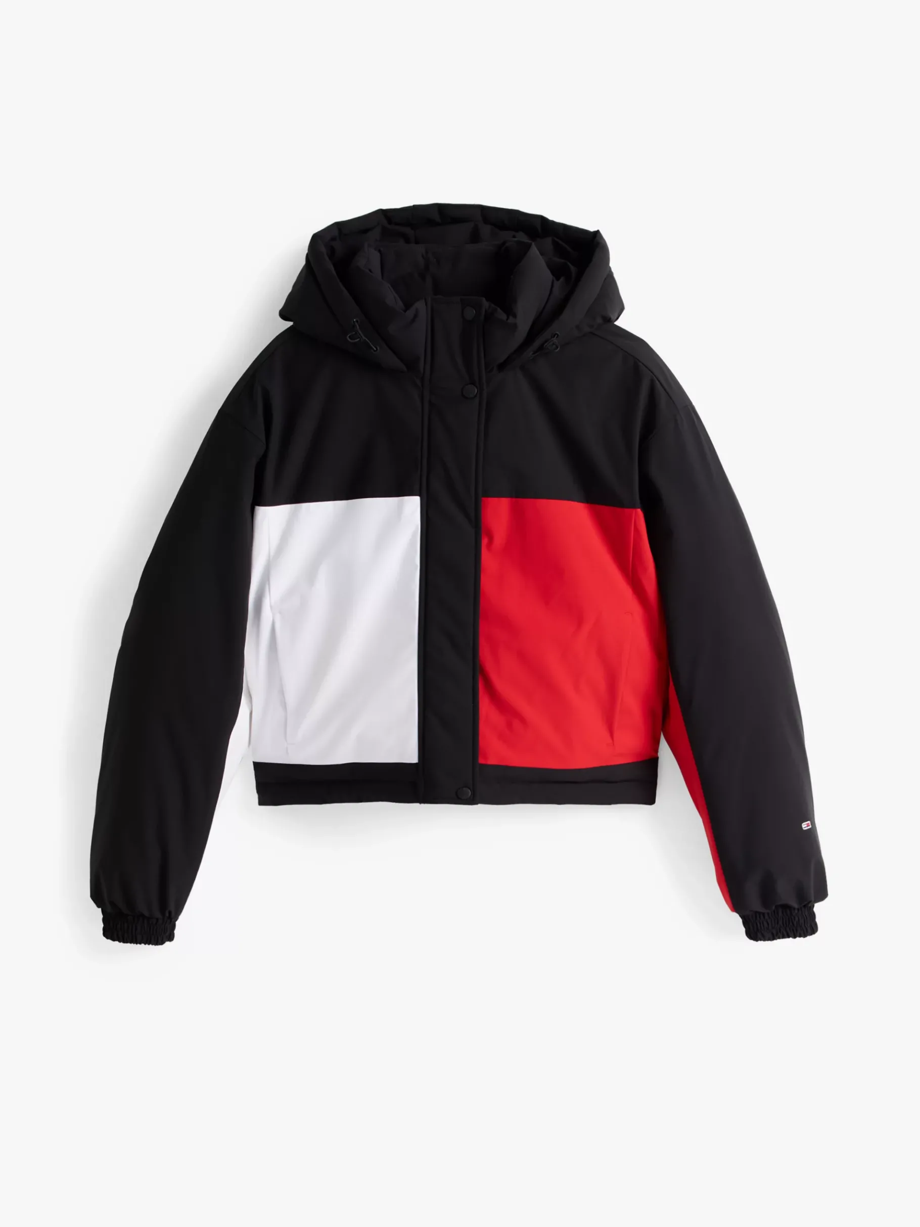 Tommy Hilfiger Puffer-Jacke in Color Block mit Logo hinten BLACK Flash Sale