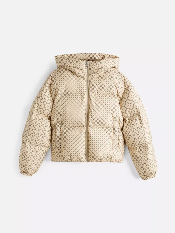 Tommy Hilfiger Puffer-Jacke mit Tommy-Print DIAMOND MONOTYPE/ COUNTRY IVORY Store