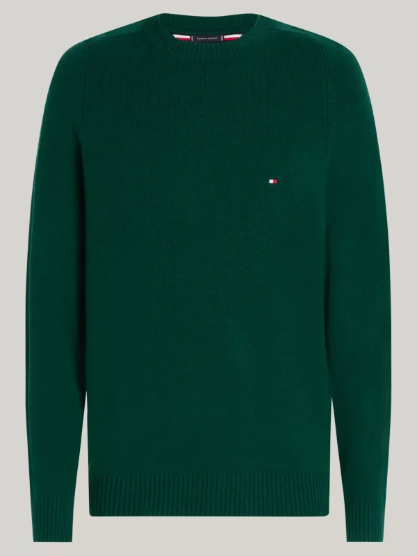 Tommy Hilfiger Pullover aus reiner Wolle ORNAMENTAL GREEN HEATHER Online