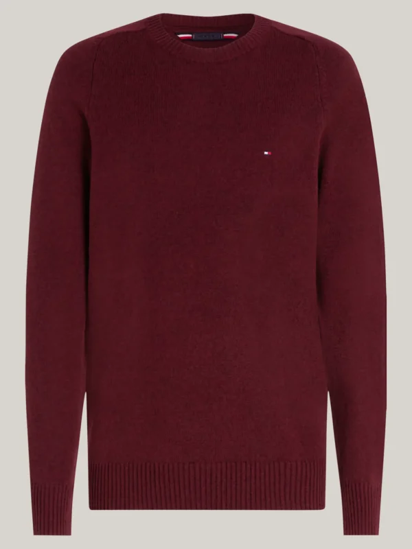 Tommy Hilfiger Pullover aus reiner Wolle DEEP ROUGE HEATHER Sale