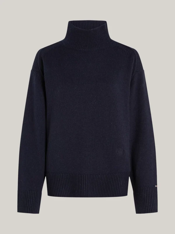 Tommy Hilfiger Pullover aus Wollmix mit Mock-Rollkragen DESERT SKY Hot