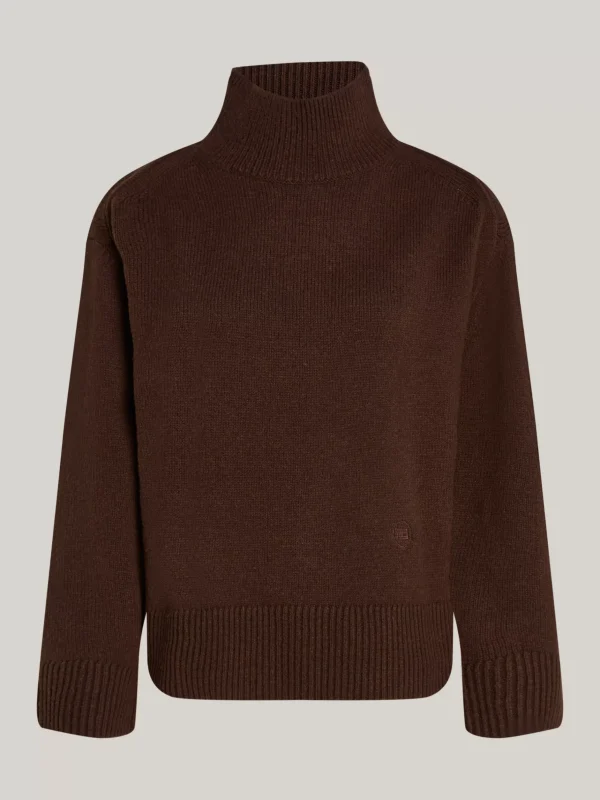 Tommy Hilfiger Pullover aus Wollmix mit Mock-Rollkragen LEGACY BROWN Cheap