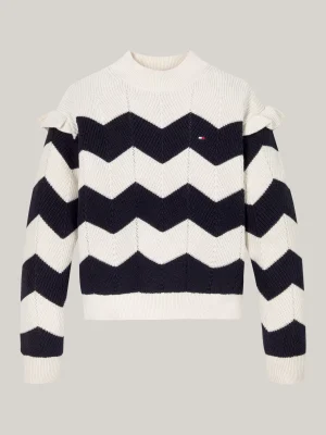 Tommy Hilfiger Pullover mit Chevron-Streifen IVORY PETAL STRIPE Store