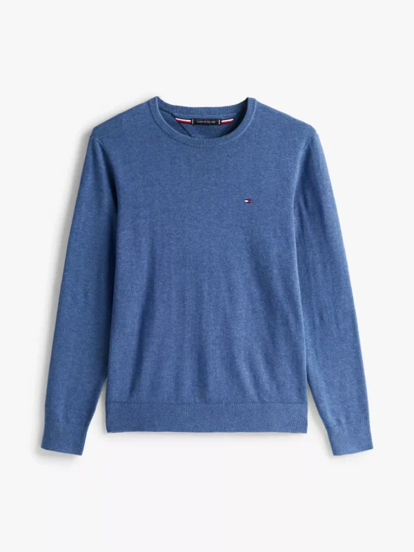 Tommy Hilfiger Pullover mit Flag-Stickerei AEGEAN SEA HEATHER Best