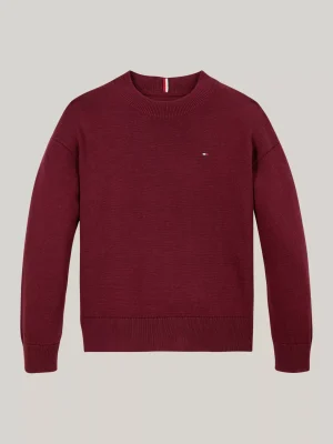 Tommy Hilfiger Pullover mit Flag-Stickerei DEEP ROUGE Sale
