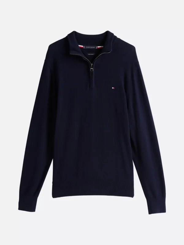 Tommy Hilfiger Pullover mit Kaschmir und Mock-Rollkragen DESERT SKY New