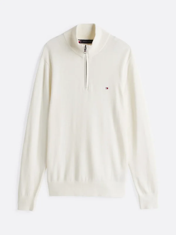 Tommy Hilfiger Pullover mit Kaschmir und Mock-Rollkragen IVORY Clearance