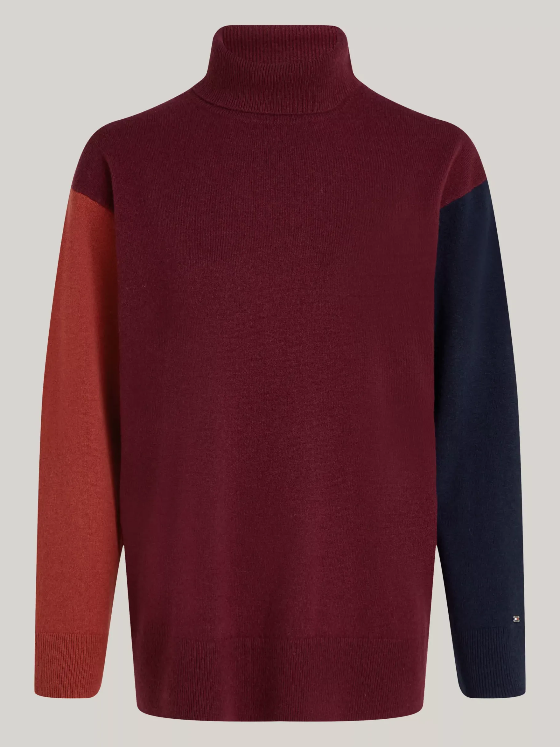 Tommy Hilfiger Pullover mit Kaschmir und Color Block-Design DEEP ROUGE Cheap