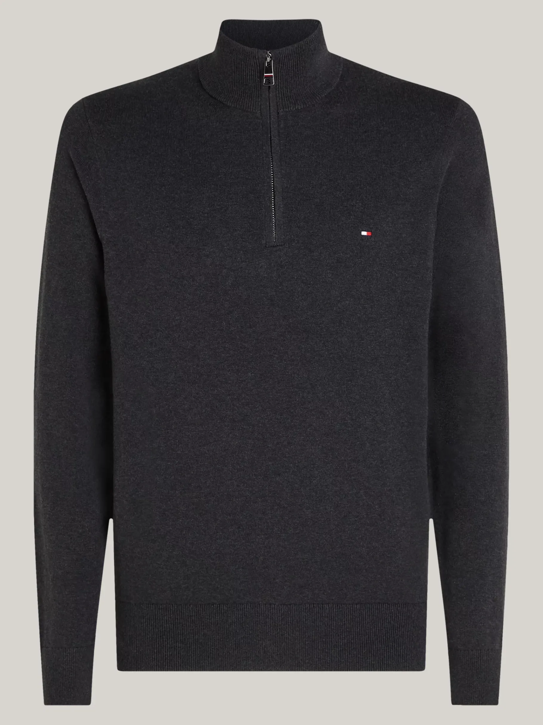 Tommy Hilfiger Pullover mit Kaschmir und Mock-Rollkragen DARK GREY HEATHER Outlet
