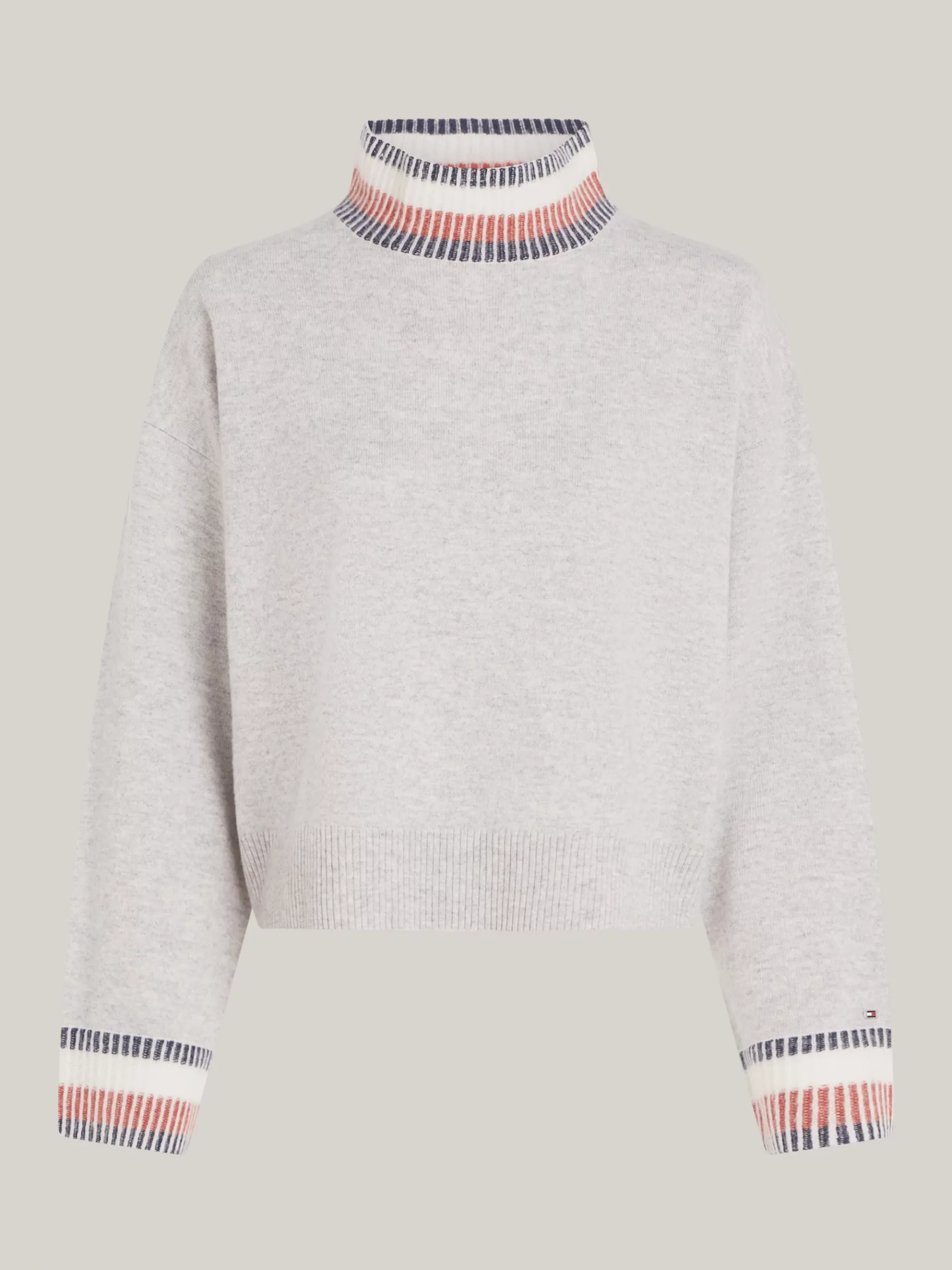 Tommy Hilfiger Pullover mit Kaschmir und Mock-Rollkragen LIGHT GREY HTR Sale