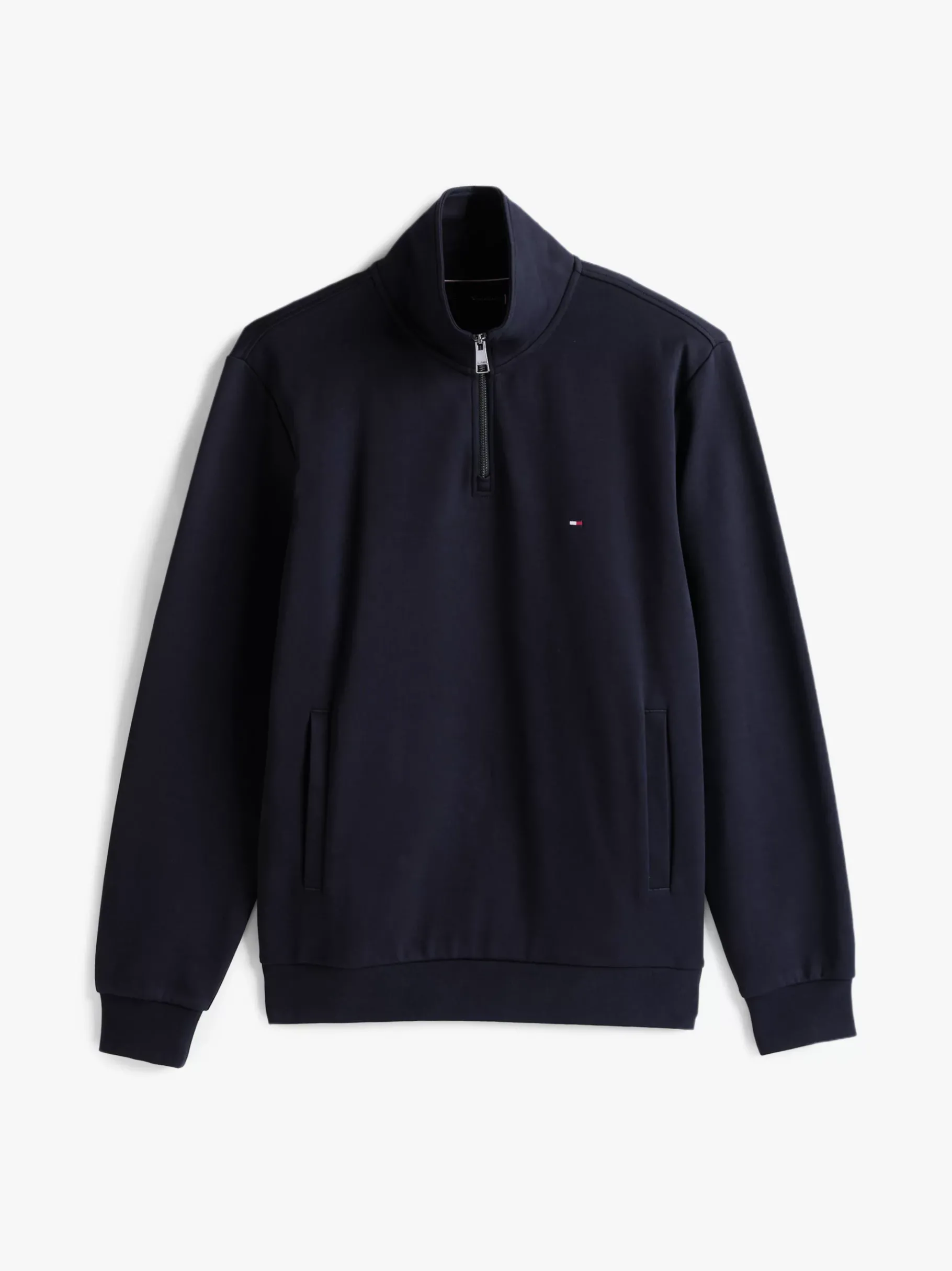 Tommy Hilfiger Pullover mit Logo und Viertel-Reißverschluss DESERT SKY Discount