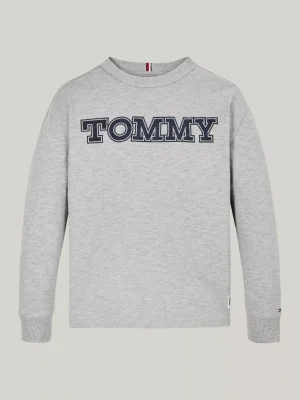 Tommy Hilfiger Pullover mit Logo-Patches hinten LIGHT GREY HEATHER Store