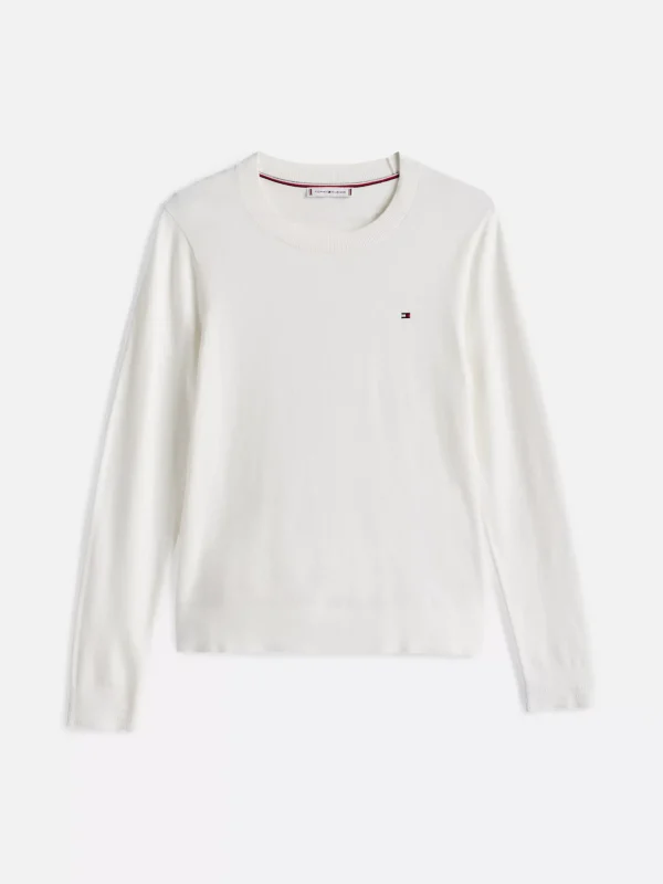 Tommy Hilfiger Pullover mit Rundhalsausschnitt ECRU Flash Sale