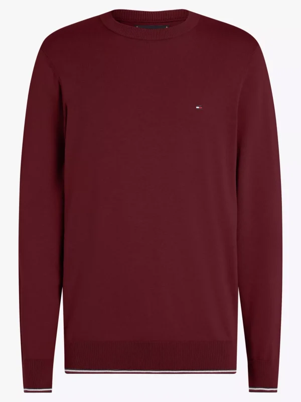 Tommy Hilfiger Pullover mit Seide im Kontrast-Design DEEP ROUGE Outlet