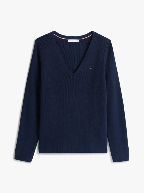 Tommy Hilfiger Pullover mit Zopfmuster und V-Ausschnitt DARK NIGHT NAVY Shop