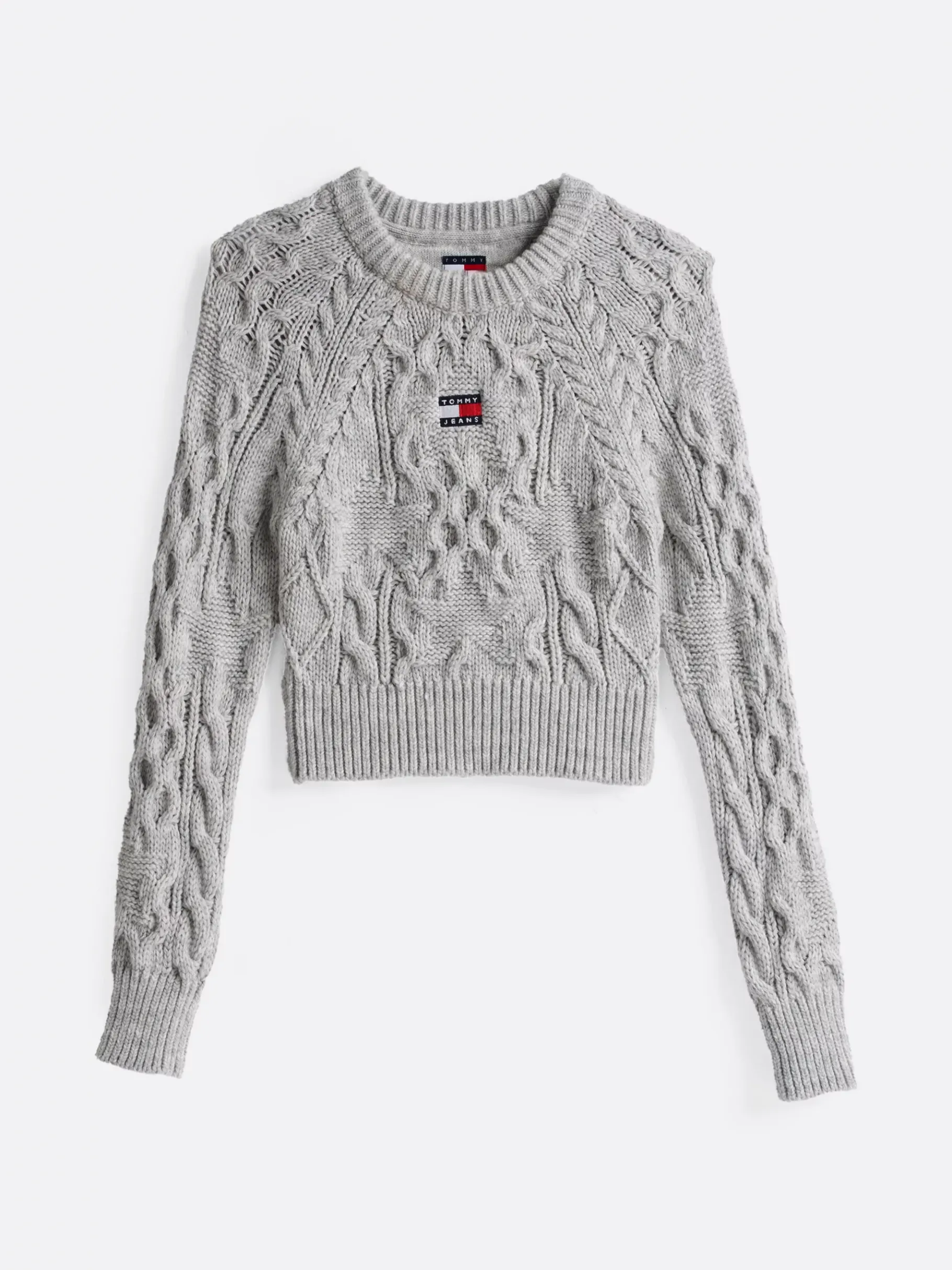Tommy Hilfiger Pullover mit Zopfmuster und Sternen GREY HTR Clearance