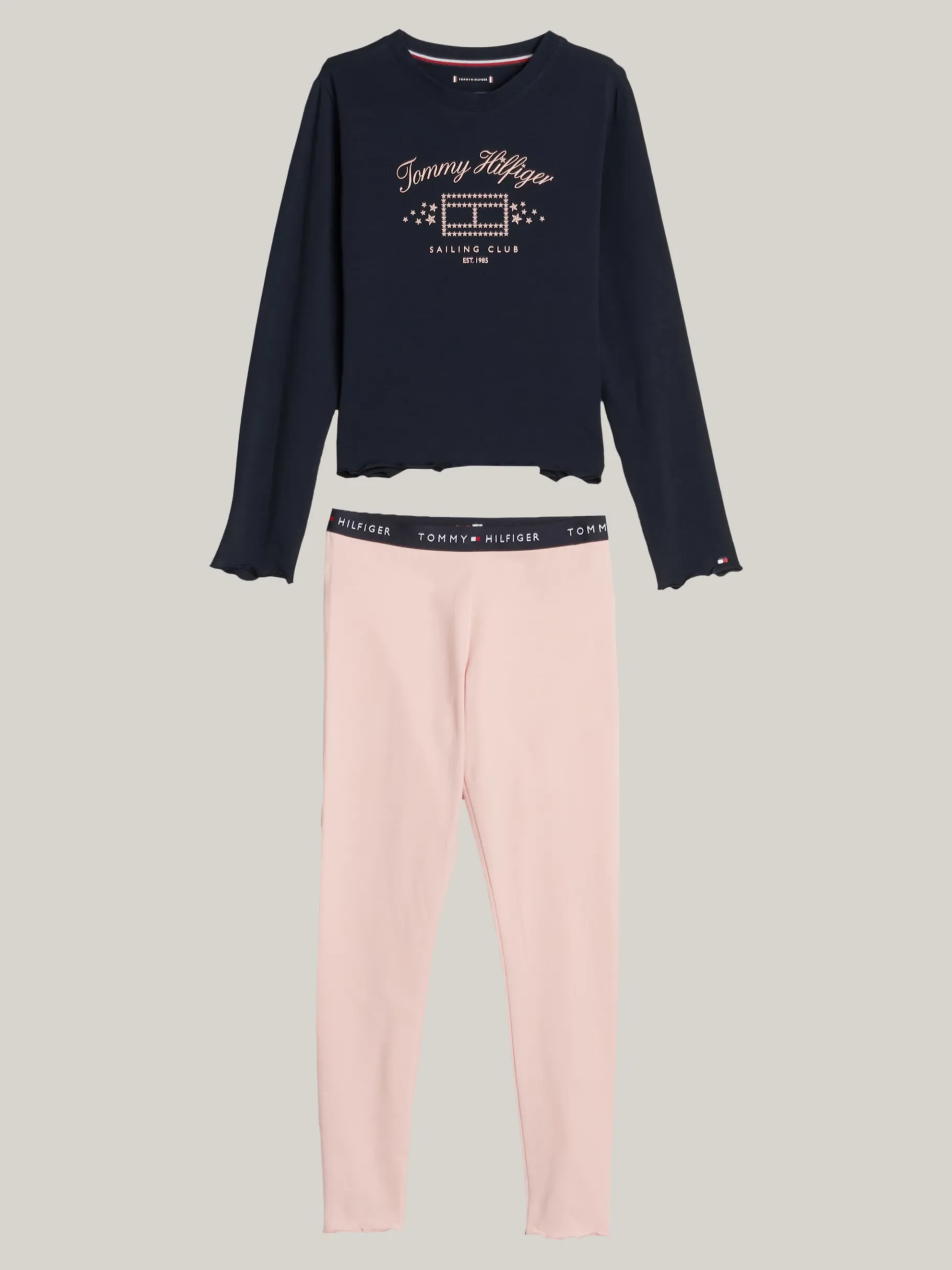 Tommy Hilfiger Pyjama mit Langarm-Top SOFT ROSE/DESERT SKY Hot