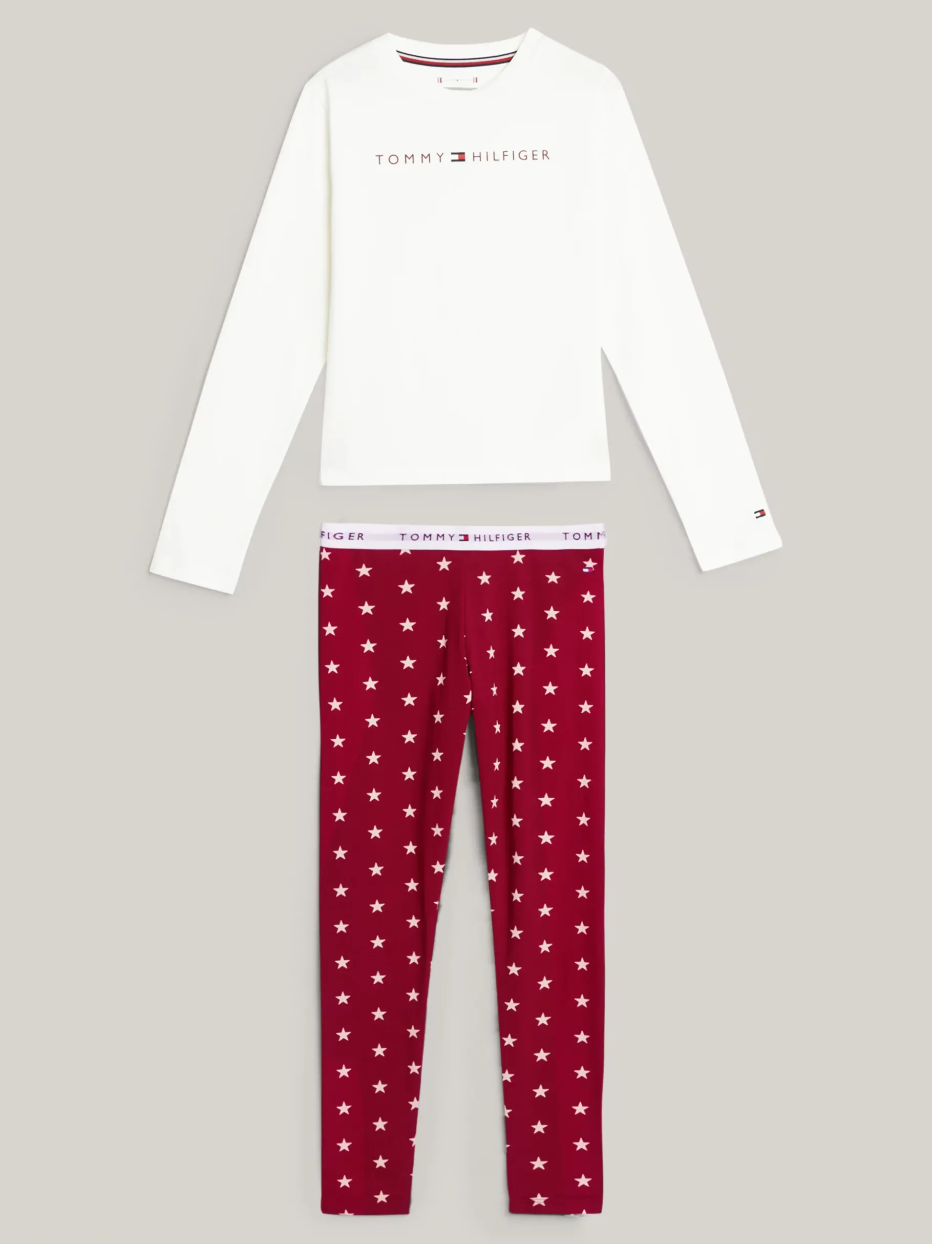 Tommy Hilfiger Pyjama mit Leggings inkl. Geschenkbox ANCIENT WHITE/CTB STAR AOP Outlet