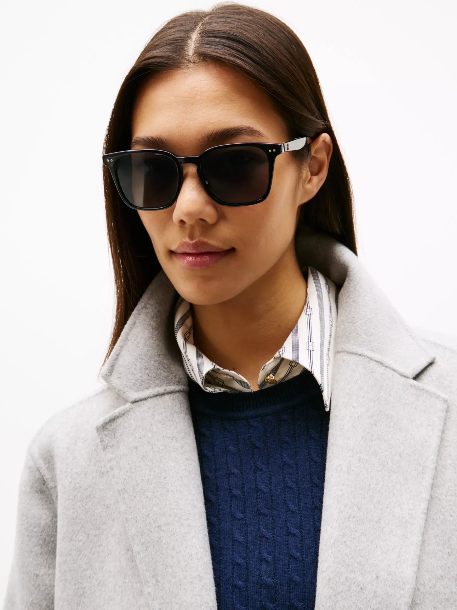 Tommy Hilfiger Quadratische Sonnenbrille mit TH-Monogramm BLACK Flash Sale