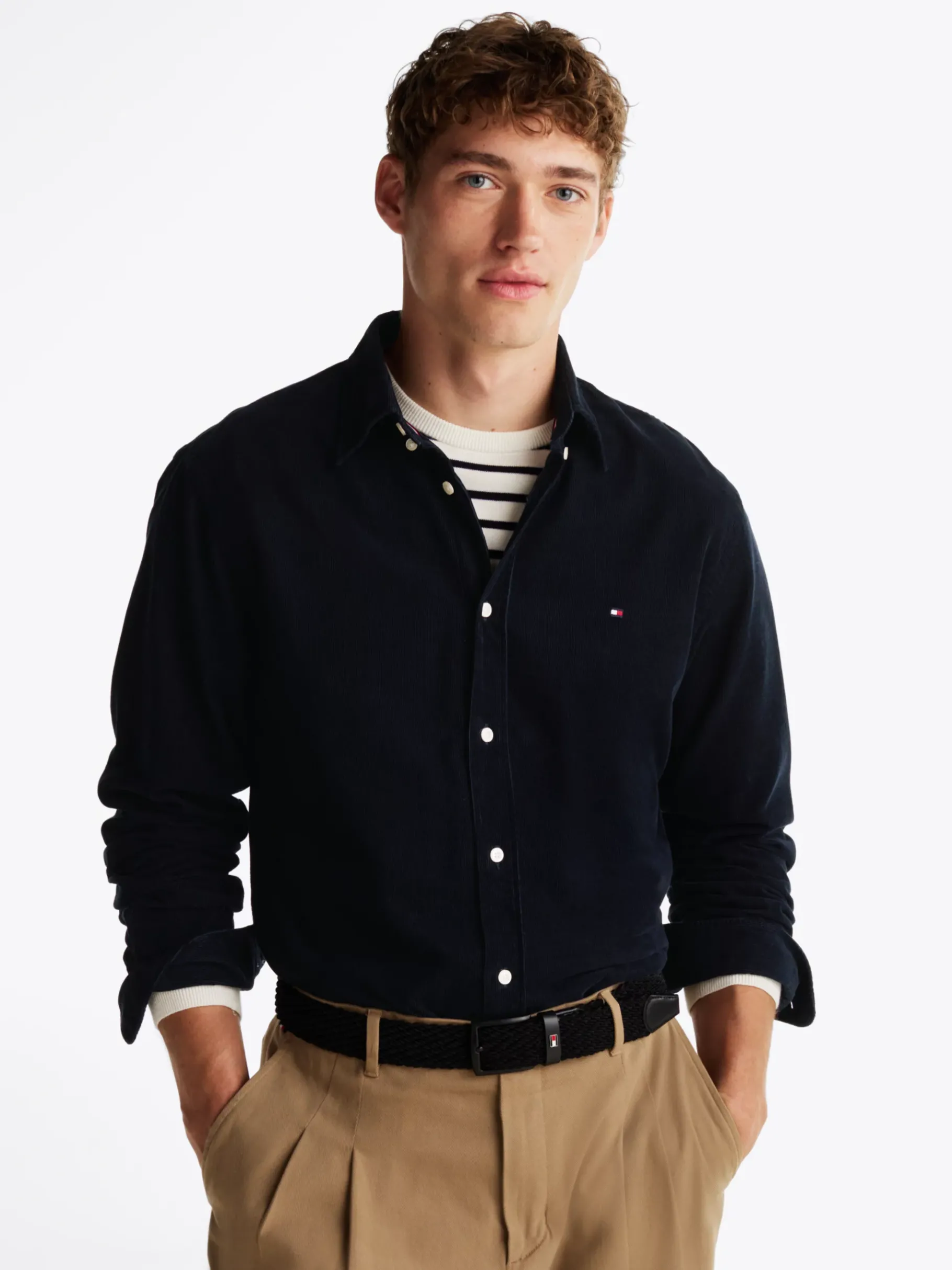 Tommy Hilfiger Regular Fit Cord-Hemd DESERT SKY Clearance