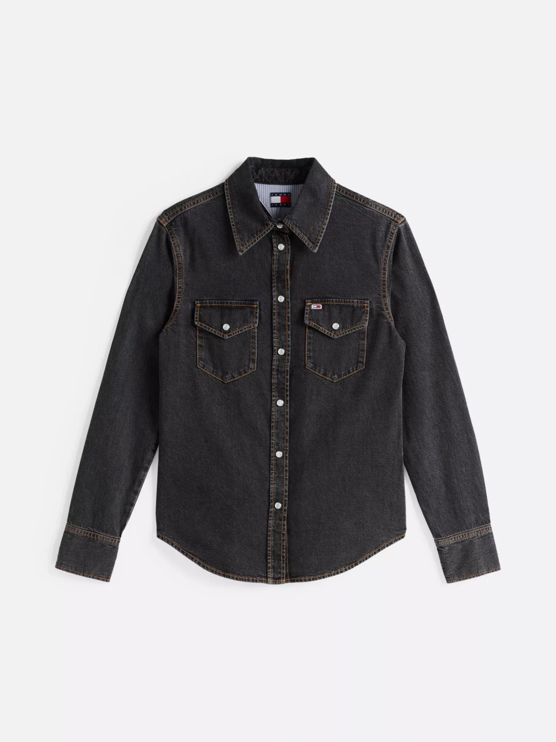 Tommy Hilfiger Regular Fit Denim-Bluse im Western-Stil DENIM BLACK Clearance