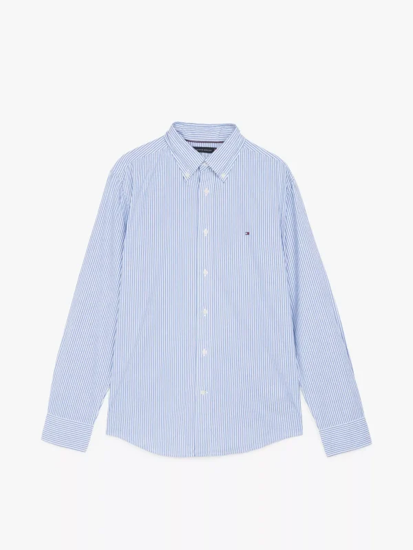 Tommy Hilfiger Regular Fit gestreiftes Popeline-Hemd WEDGE BLUE / OPTIC WHITE Fashion