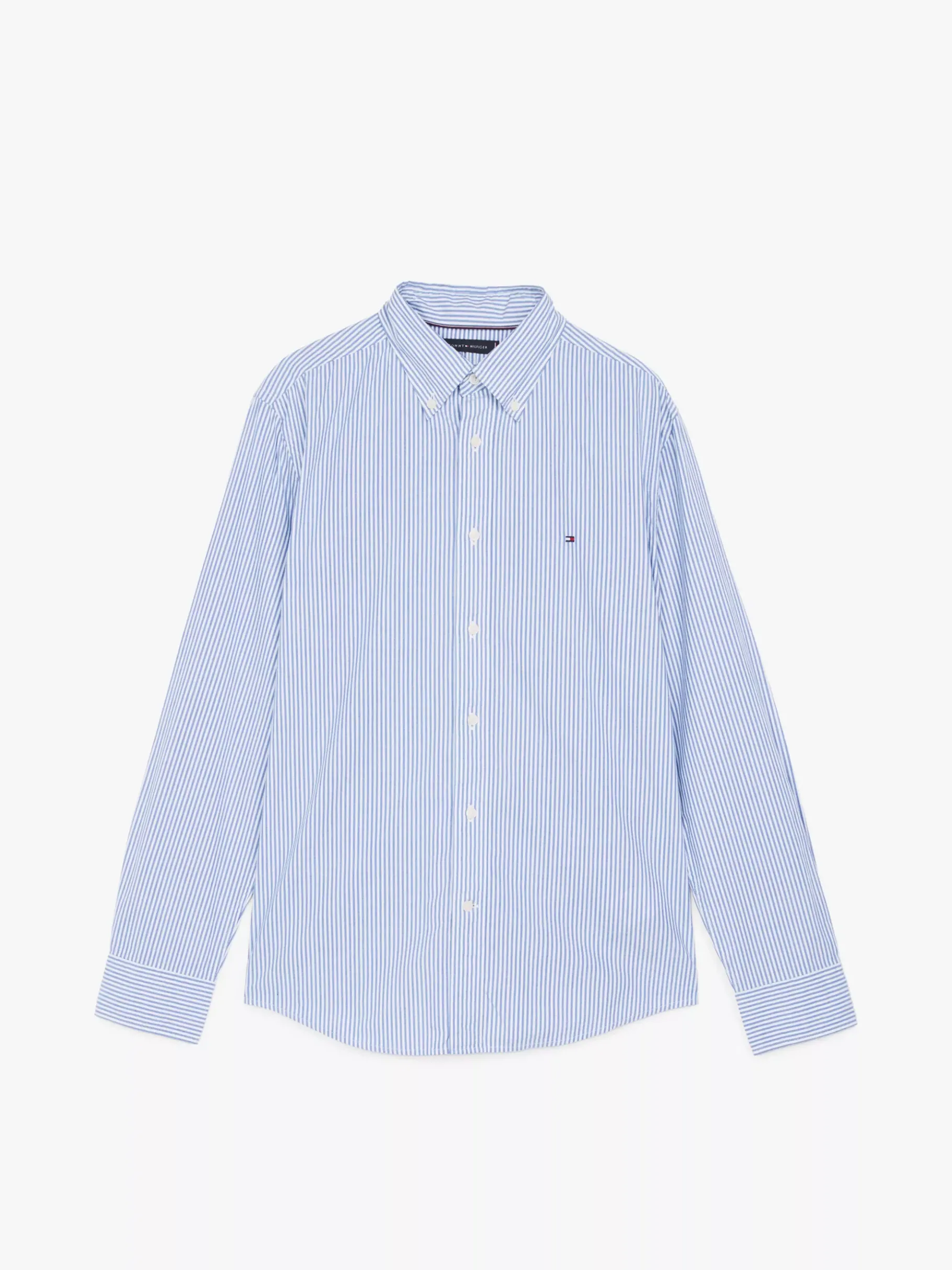 Tommy Hilfiger Regular Fit gestreiftes Popeline-Hemd WEDGE BLUE / OPTIC WHITE Fashion