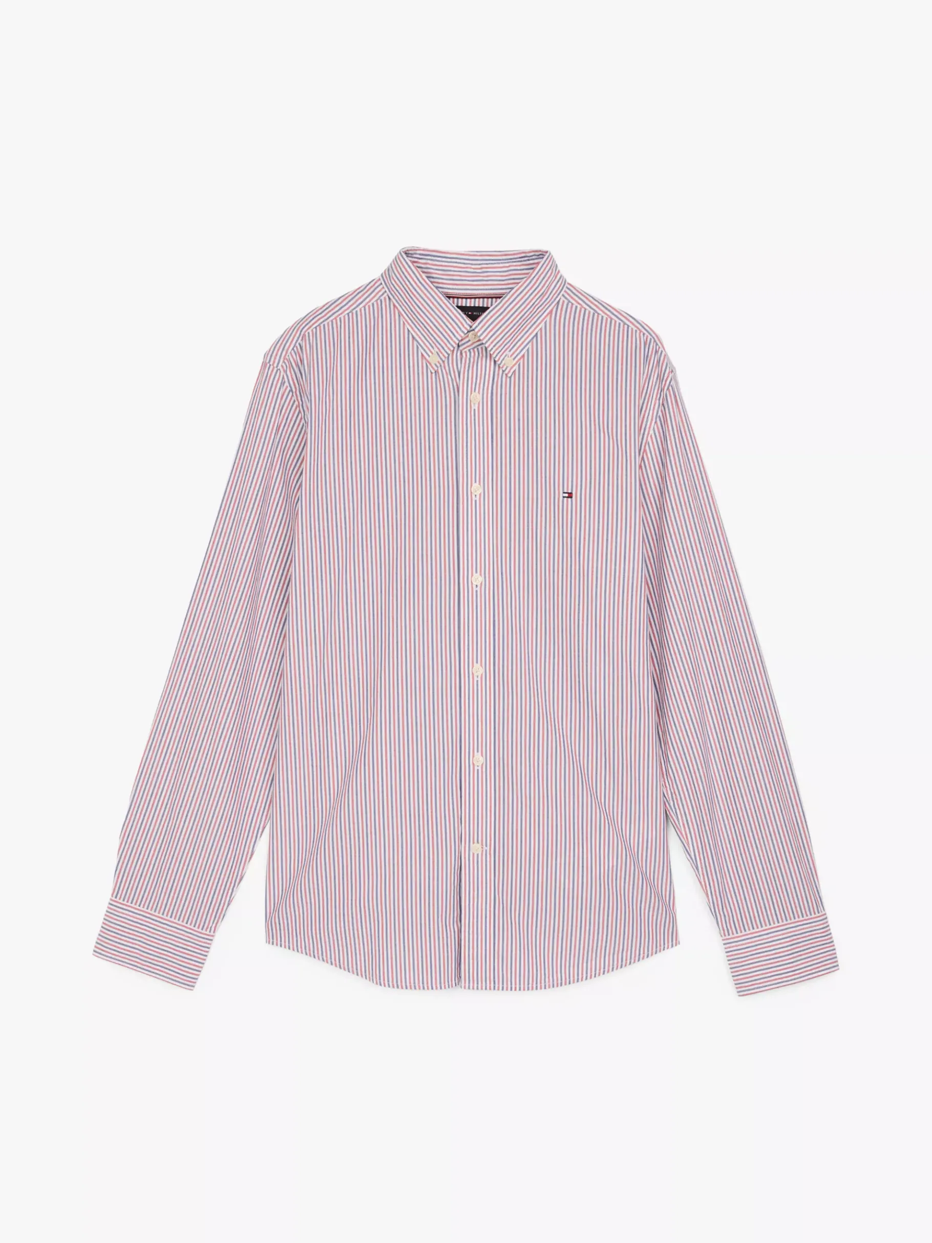 Tommy Hilfiger Regular Fit gestreiftes Popeline-Hemd REGATTA RED / MULTI Online