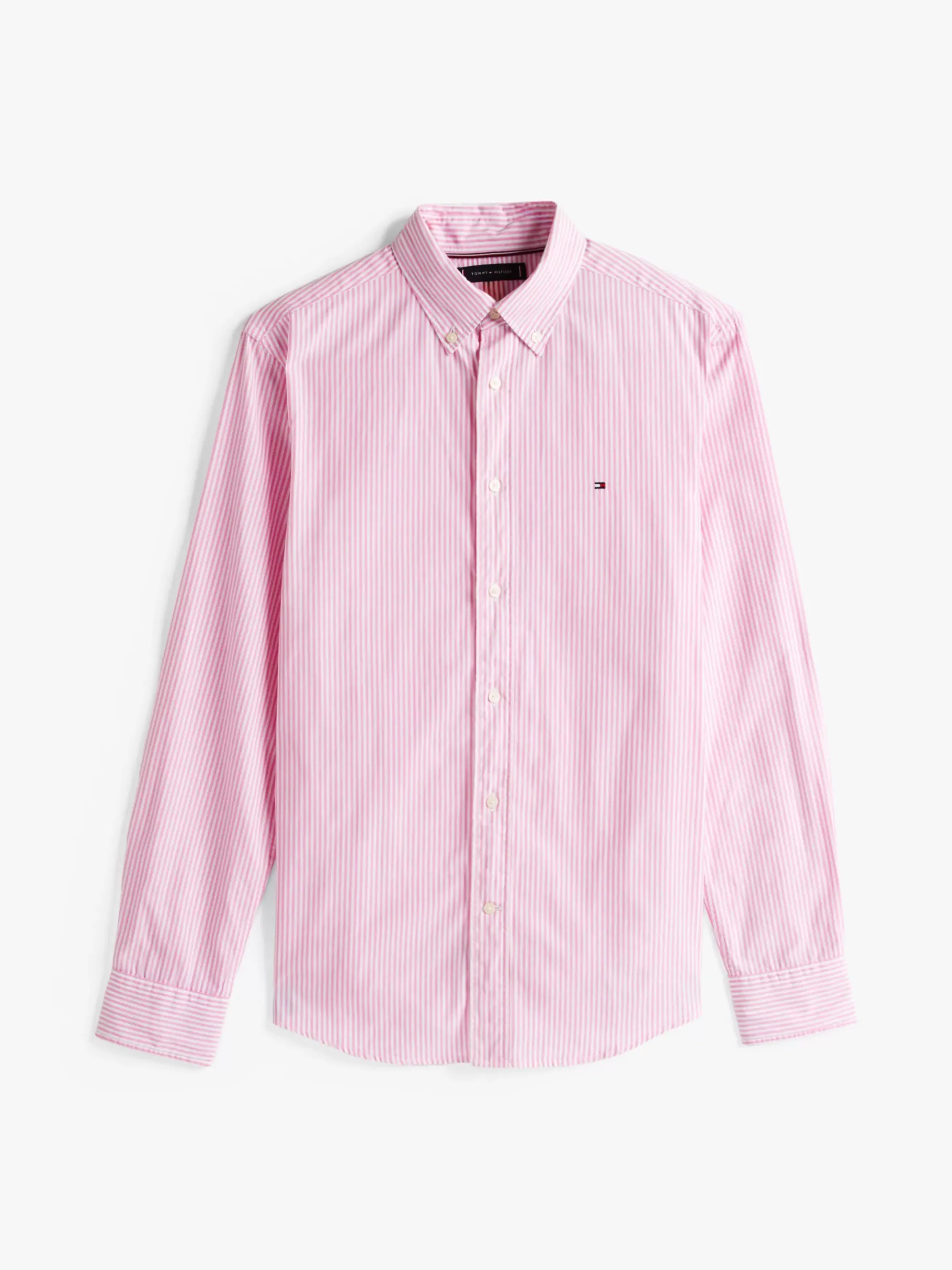 Tommy Hilfiger Regular Fit gestreiftes Popeline-Hemd CLASSIC PINK / OPTIC WHITE Best