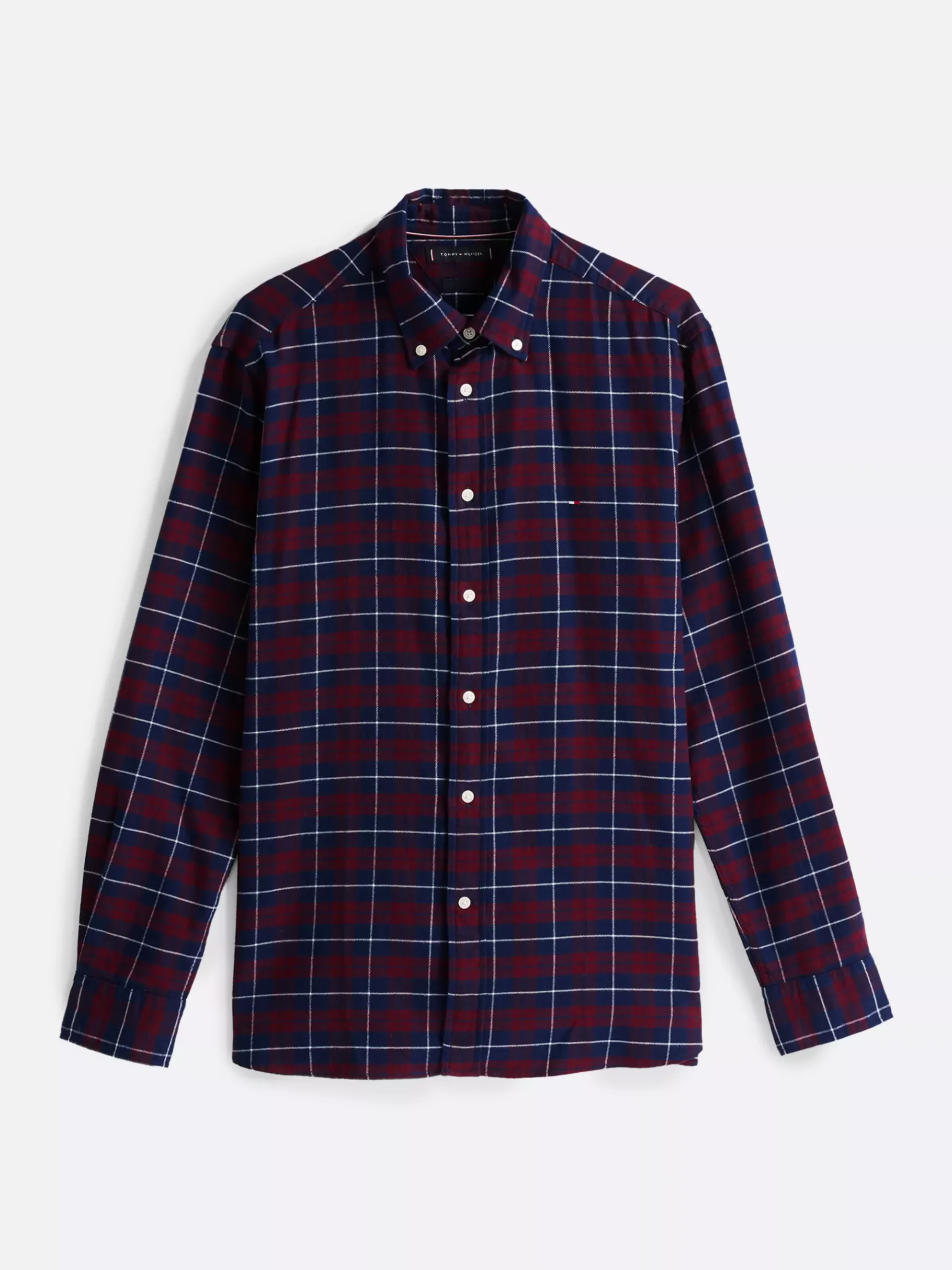 Tommy Hilfiger Regular Fit Hemd aus gebürsteter Baumwolle DEEP ROUGE MULTI CHECK Sale