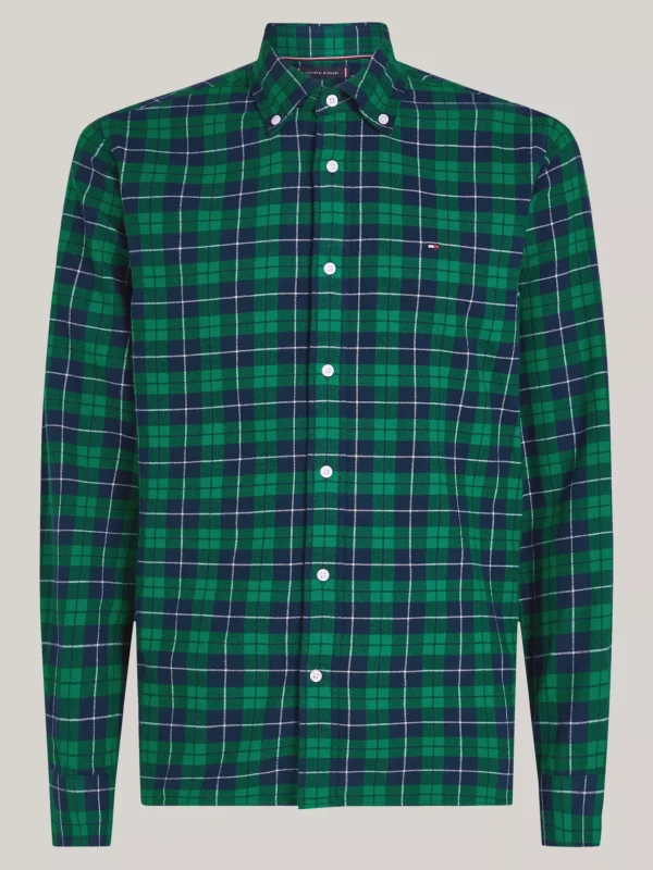 Tommy Hilfiger Regular Fit Hemd aus gebürsteter Baumwolle NOUVEAU GREEN MULTI CHECK Best