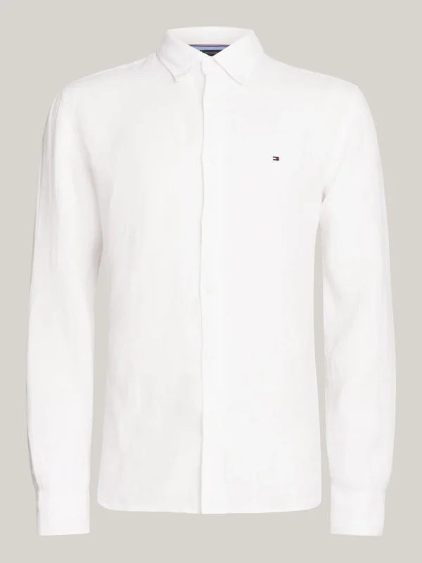 Tommy Hilfiger Regular Fit Hemd aus reinem Leinen OPTIC WHITE New