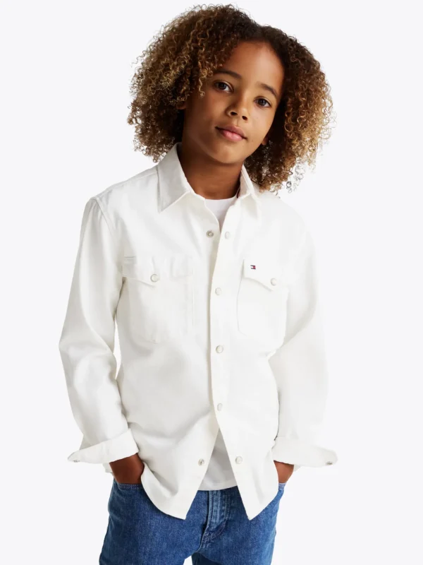 Tommy Hilfiger Regular Fit Jeanshemd ECRU Cheap