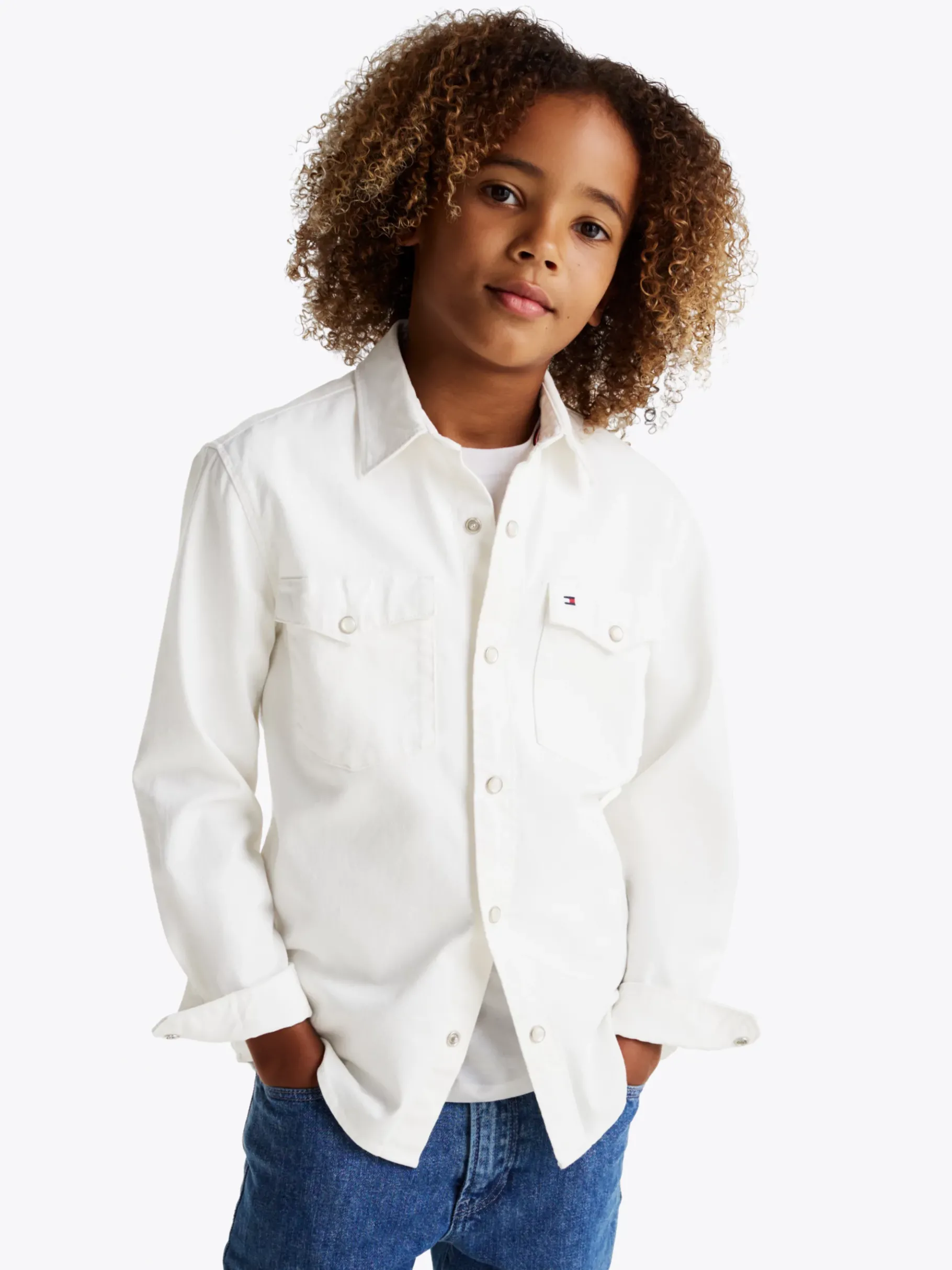 Tommy Hilfiger Regular Fit Jeanshemd ECRU Cheap