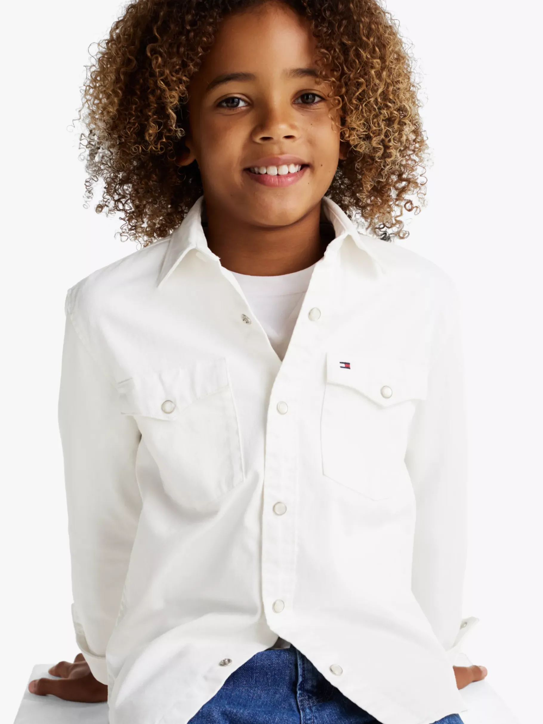 Tommy Hilfiger Regular Fit Jeanshemd ECRU Cheap