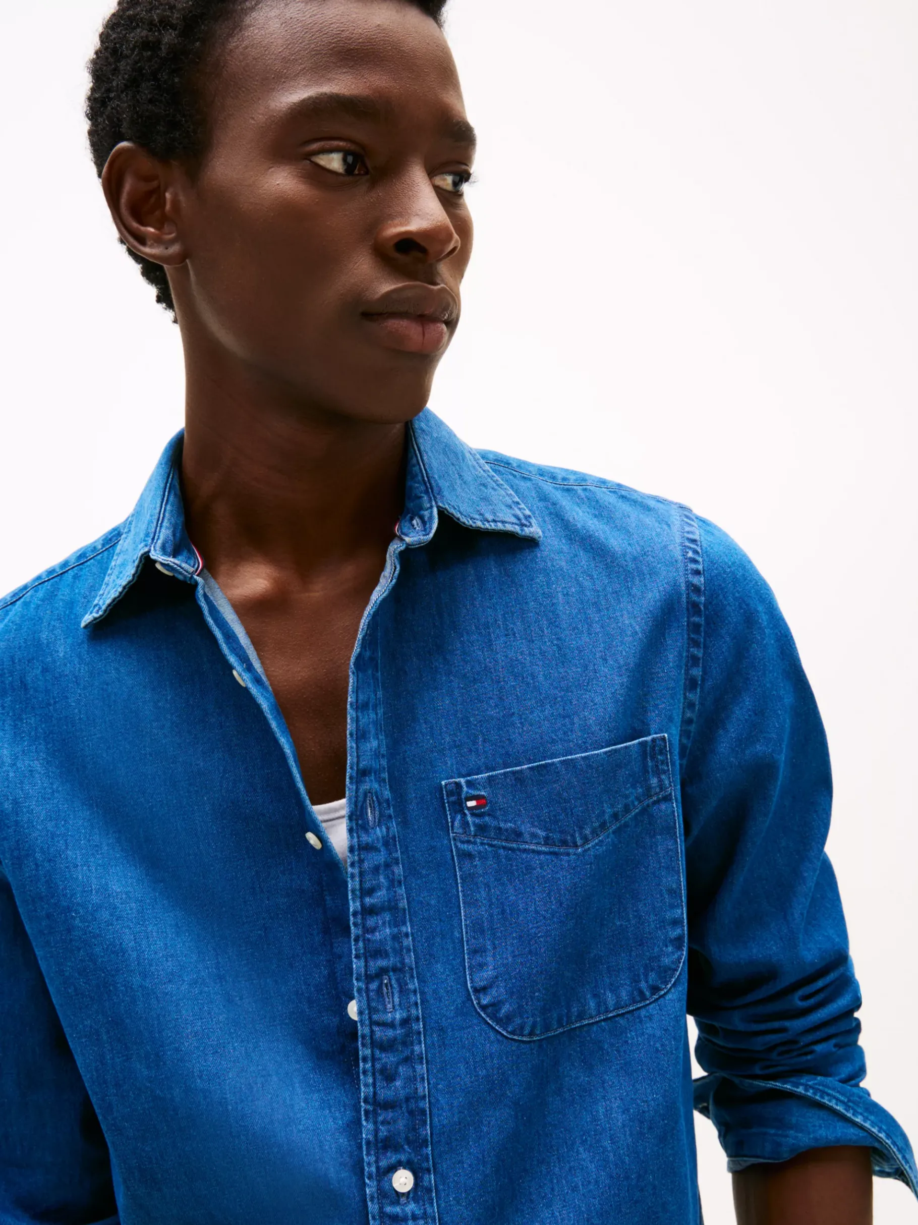 Tommy Hilfiger Regular Fit Jeanshemd DARK BLUE DENIM New