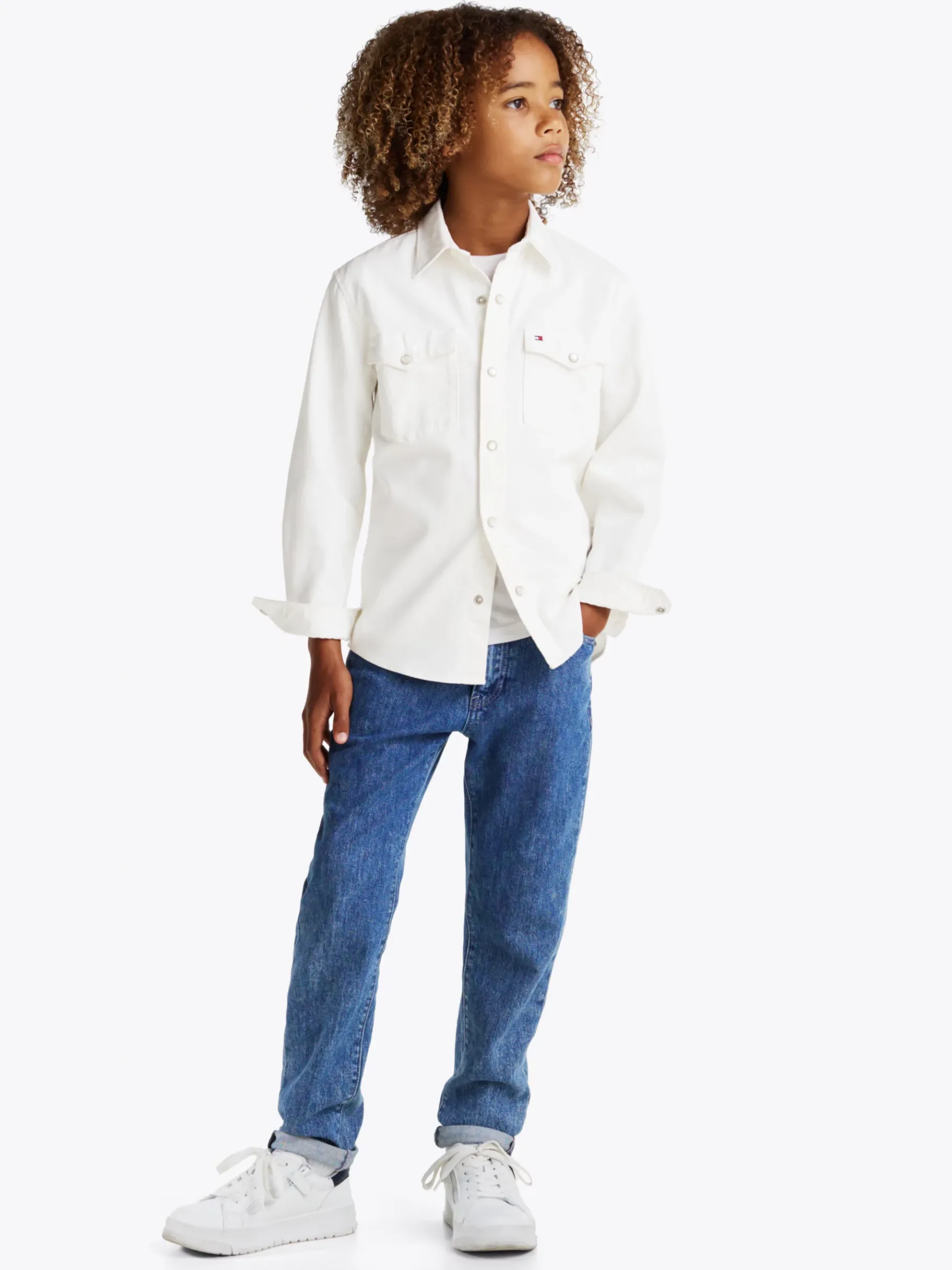 Tommy Hilfiger Regular Fit Jeanshemd ECRU Cheap