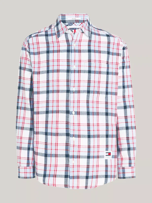 Tommy Hilfiger Regular Fit kariertes Hemd mit Logo WHITE CHECK Discount