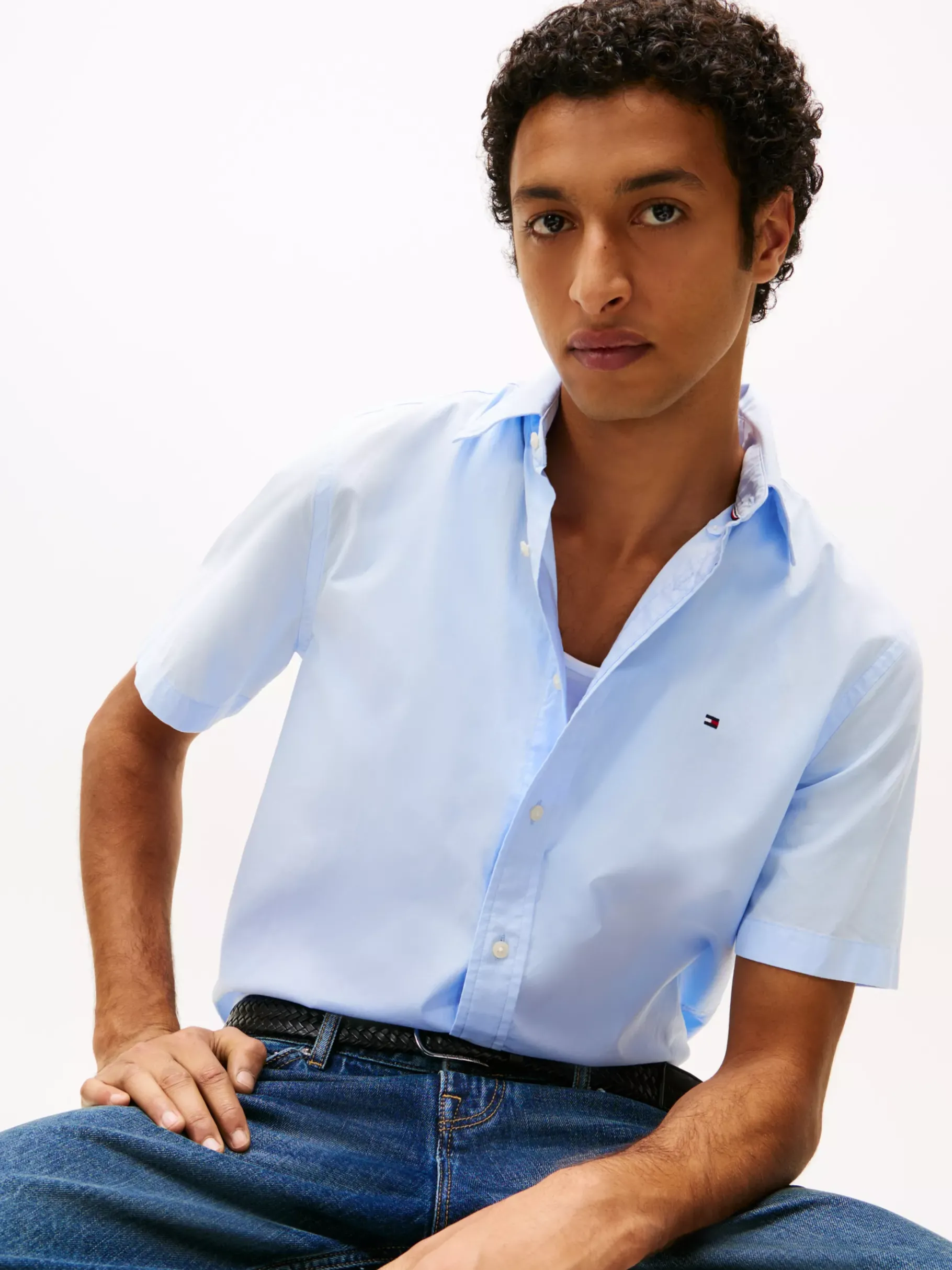 Tommy Hilfiger Regular Fit Kurzarm-Hemd SWEET BLUE Clearance