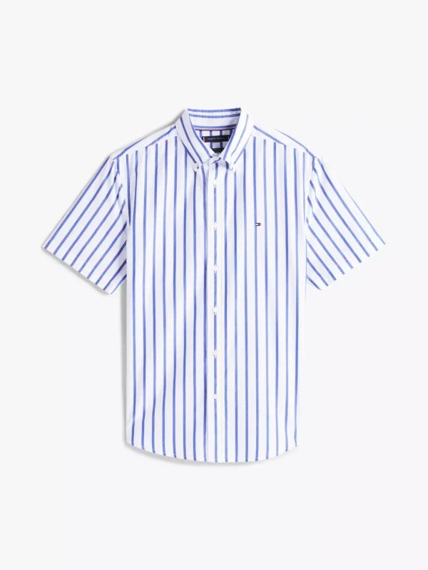 Tommy Hilfiger Regular Fit Kurzarm-Hemd aus Popeline WEDGE BLUE / OPTIC WHITE Shop