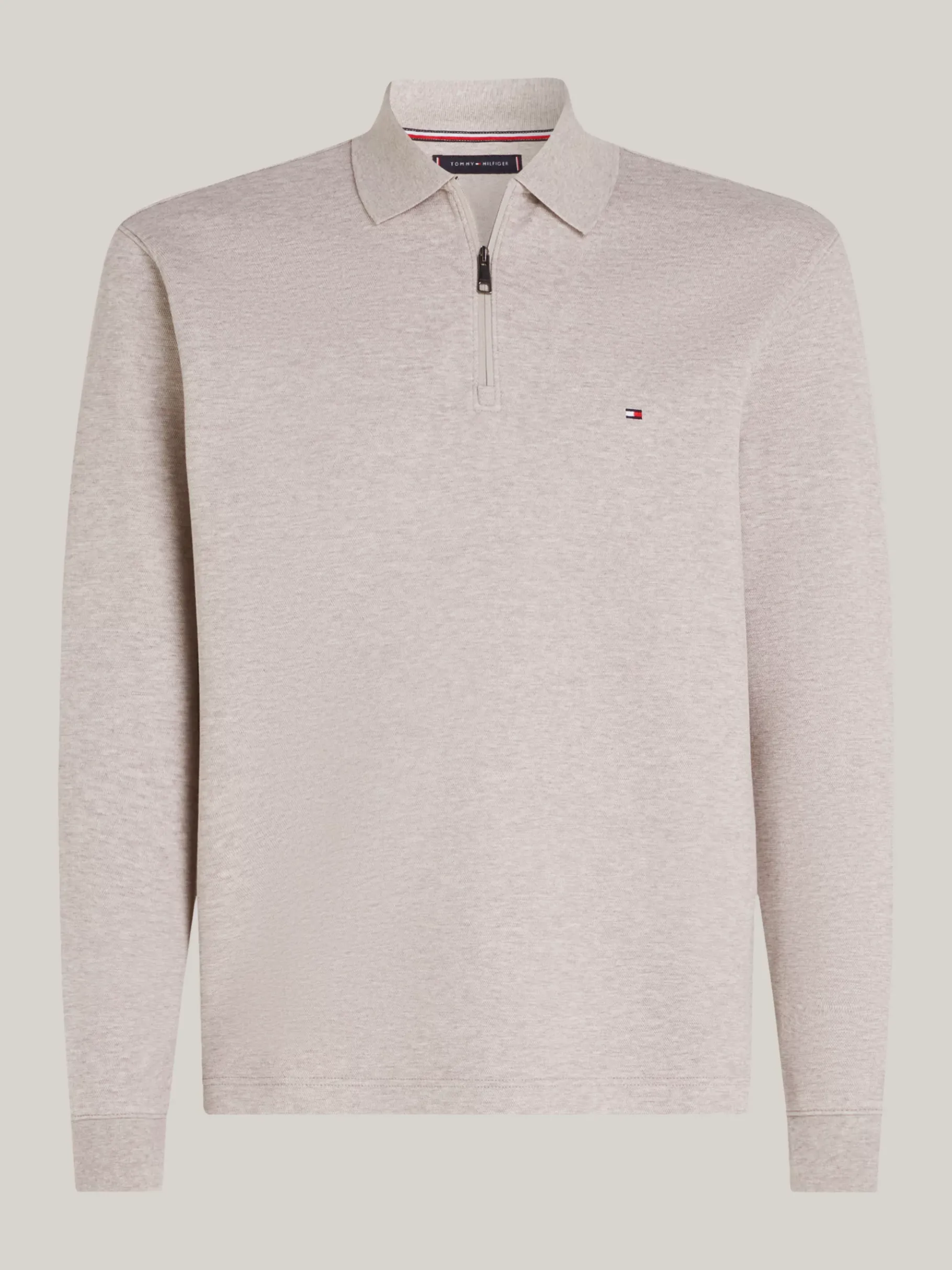 Tommy Hilfiger Regular Fit Langarm-Poloshirt PEBBLED HEATHER Fashion
