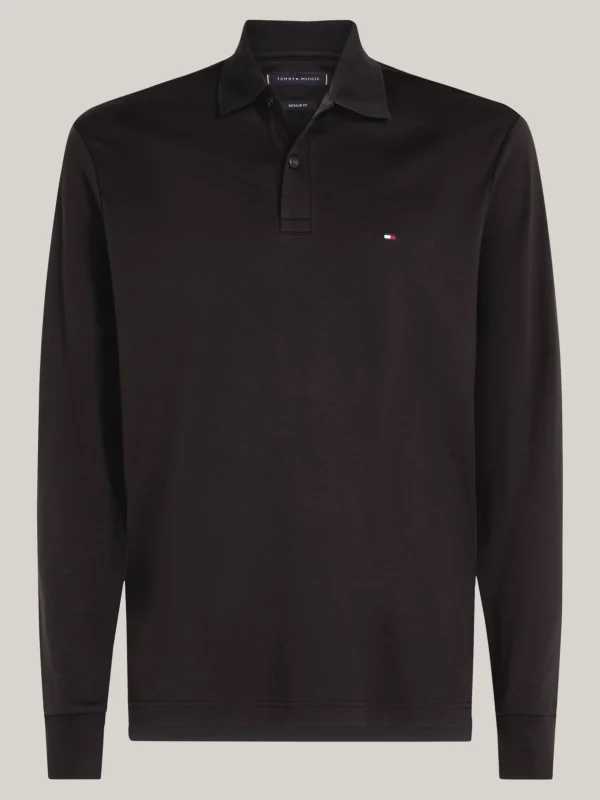 Tommy Hilfiger Regular Fit Langarm-Poloshirt BLACK Flash Sale