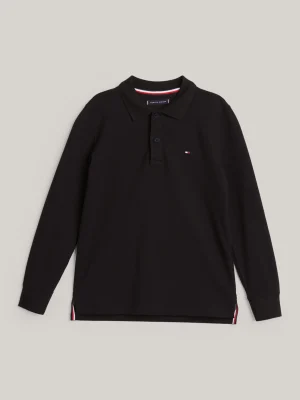 Tommy Hilfiger Regular Fit Langarm-Poloshirt mit Flag BLACK Shop